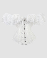 1950s 12 Boned Cotton Jacquard Lace Corset White Avidlove-Corset - Tophatter Daily Deals