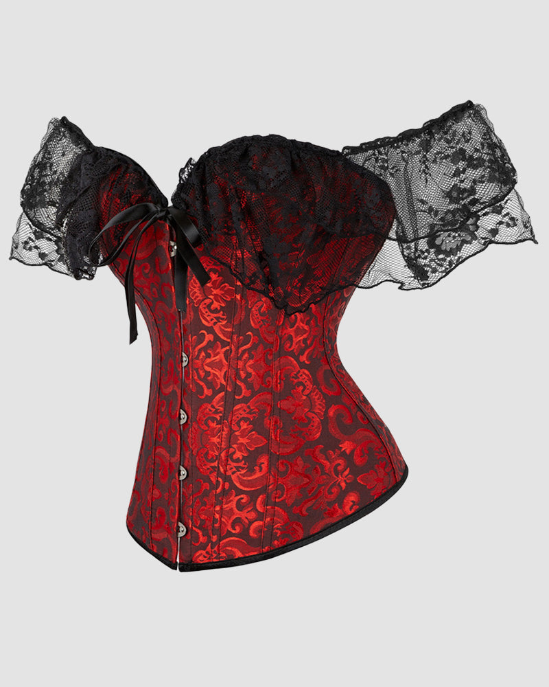 1950s 12 Boned Cotton Jacquard Lace Corset Avidlove-Corset - Tophatter Daily Deals