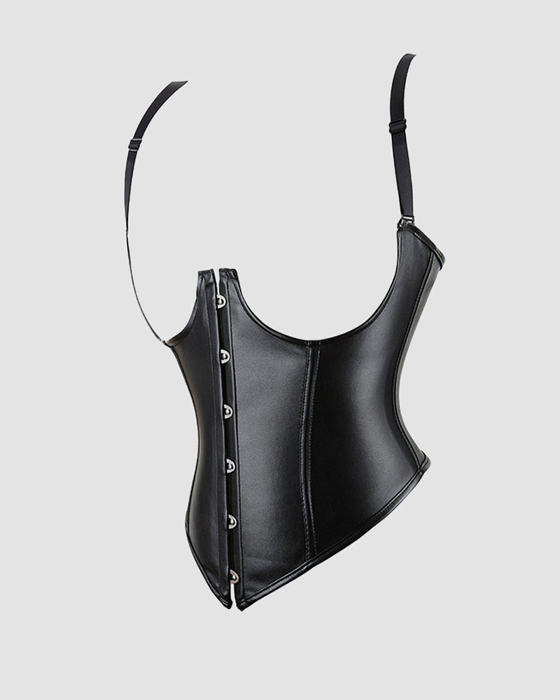 1980s 10 Boned Leather Suspenders Corset Avidlove-Corset - Tophatter Daily Deals