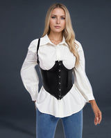 1980s 10 Boned Leather Suspenders Corset Avidlove-Corset - Tophatter Daily Deals