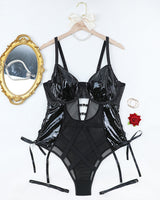 Plus Size Leather Hollow Tie Bodysuit Avidlove-Bodysuits - Tophatter Daily Deals