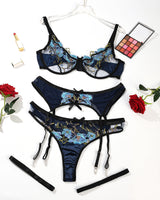 Plus Size Embroidered Mesh Lace Bra Set Avidlove-Bra Sets - Tophatter Daily Deals