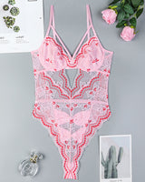 Embroidery Bow Cutout Lace Bodysuit Avidlove-Bodysuits - Tophatter Daily Deals