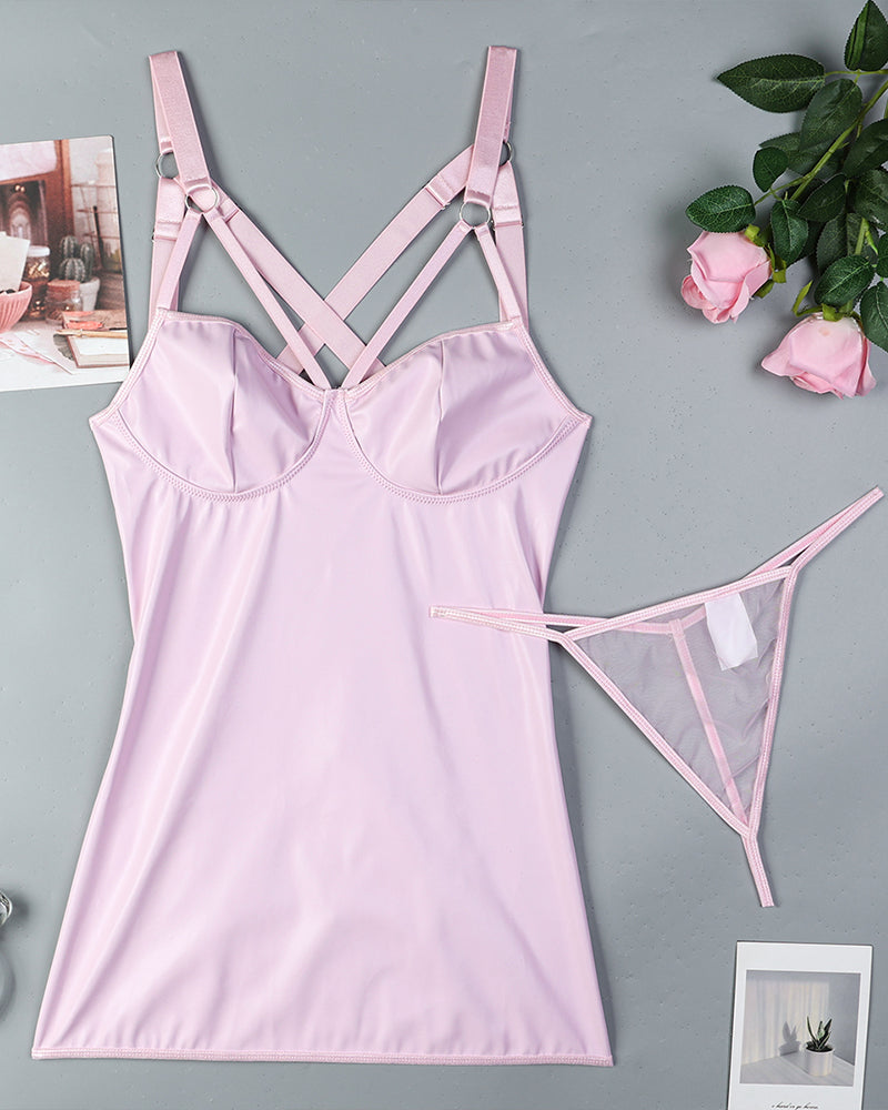 Leather Cut-Out Back Dress Avidlove-Dresses - Tophatter Daily Deals