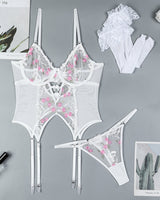 Flower Embroidered Stockings Bra Set Avidlove-Corset - Tophatter Daily Deals