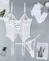 Flower Embroidered Stockings Bra Set Avidlove-Corset - Tophatter Daily Deals