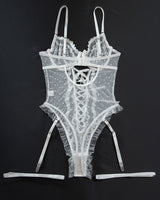 Lace Hollow Cross Strap Bodysuit Avidlove-Bodysuits - Tophatter Daily Deals