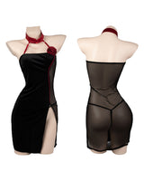 Halter Neck Button See-Through Cheongsam Avidlove-Chemises - Tophatter Daily Deals