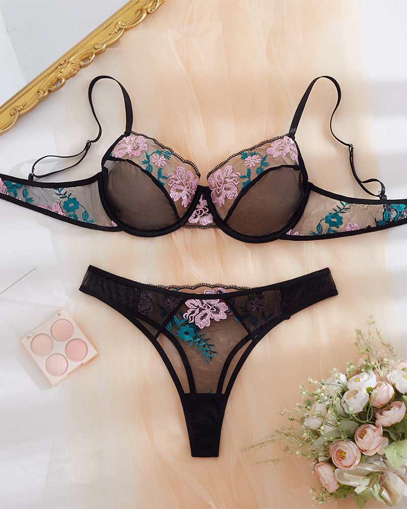 Embroidery Patchwork Mesh Bra Sets Avidlove-Bra Sets - Tophatter Daily Deals