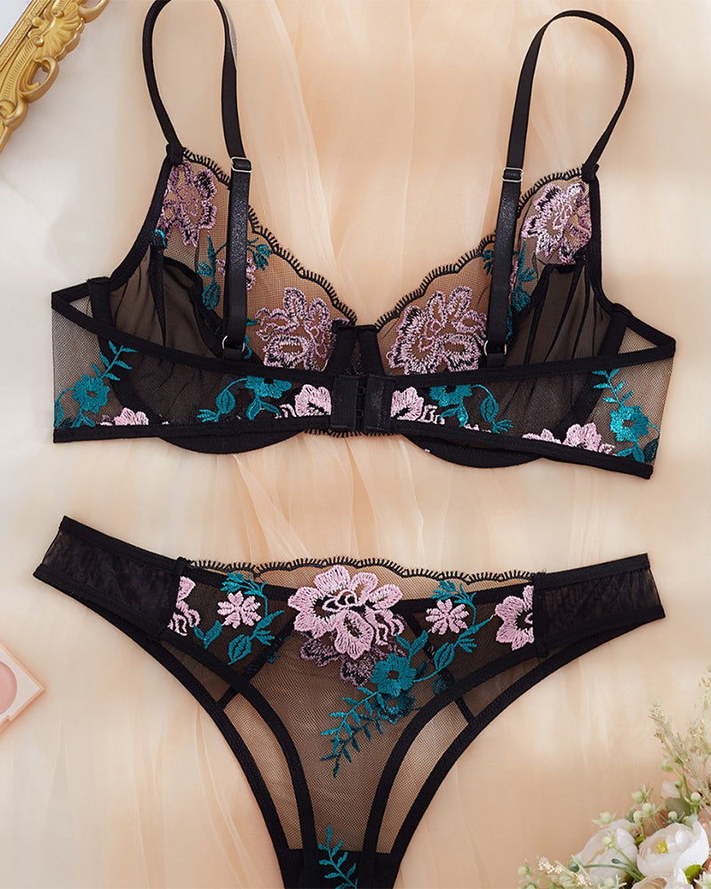 Embroidery Patchwork Mesh Bra Sets Avidlove-Bra Sets - Tophatter Daily Deals