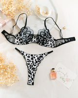 Lace Stitching Leopard Print Bra Set Avidlove-Bra Sets - Tophatter Daily Deals