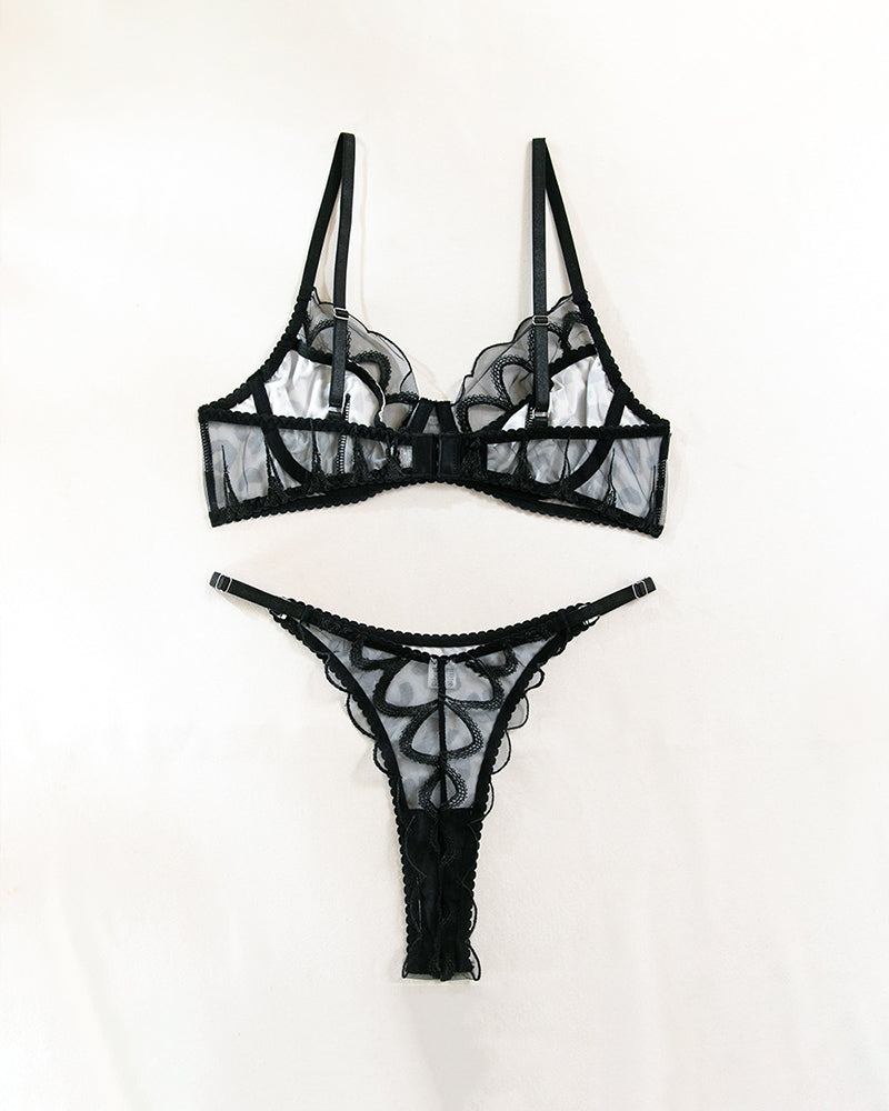 Lace Stitching Leopard Print Bra Set Avidlove-Bra Sets - Tophatter Daily Deals