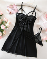 Bowknot Elastic Mesh Cupless Lace Nightdress Avidlove-Chemises - Tophatter Daily Deals