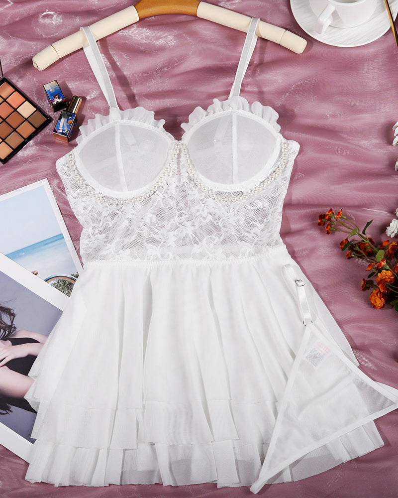 Lace Suspender Mesh Nightdress Avidlove-Chemises - Tophatter Daily Deals