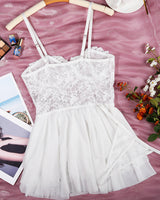 Lace Suspender Mesh Nightdress Avidlove-Chemises - Tophatter Daily Deals