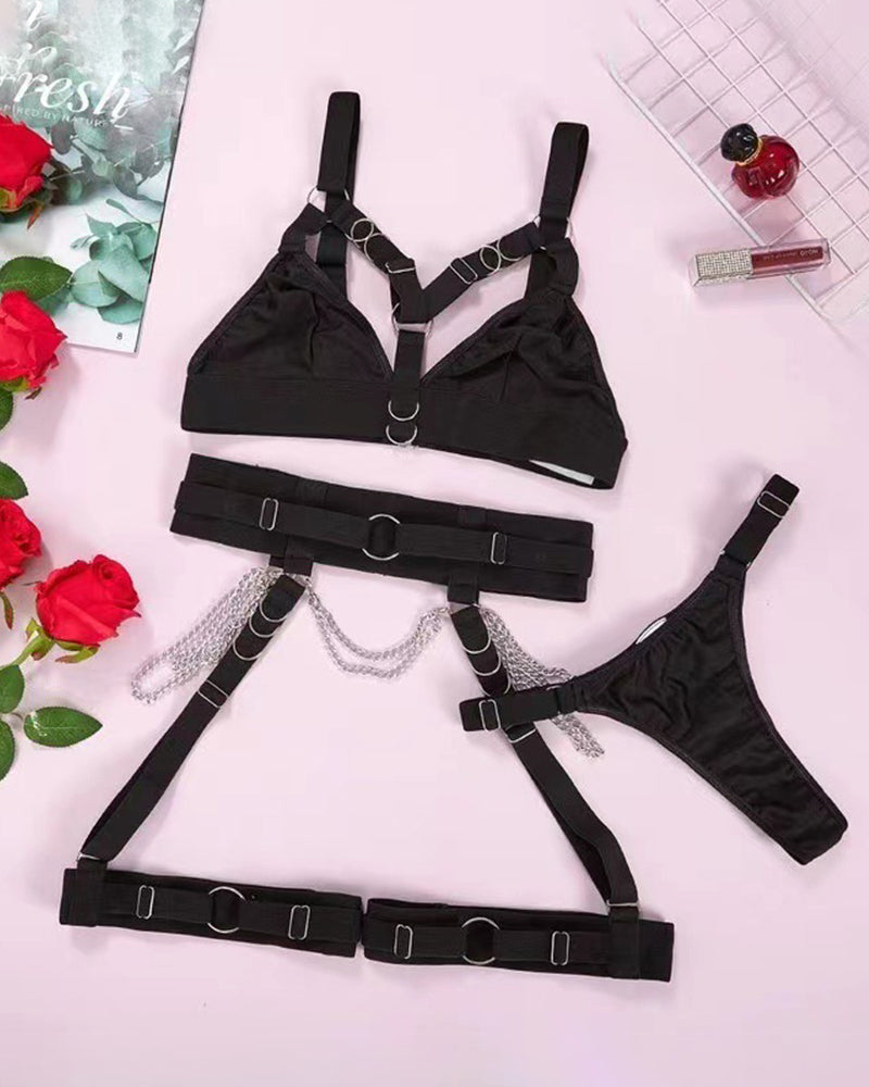 Metal Chain Strap Bra Set Avidlove-Bra Sets - Tophatter Daily Deals