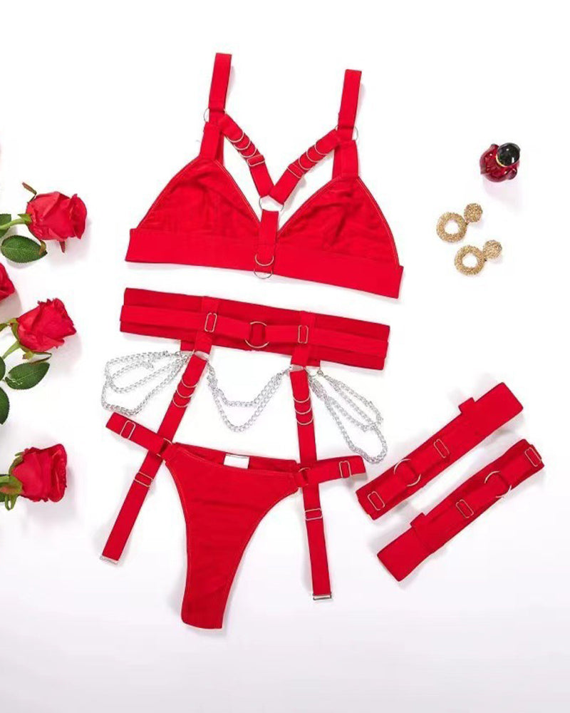 Metal Chain Strap Bra Set Avidlove-Bra Sets - Tophatter Daily Deals