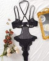 Lace Cupless Trimmed See-through Mesh Bodysuit Avidlove-Bodysuits - Tophatter Daily Deals
