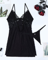 Lace Stitching Slit Suspender Nightdress Avidlove-Chemises - Tophatter Daily Deals