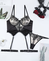Embroidered Flower Colorblock Bra Set Avidlove-Bra Sets - Tophatter Daily Deals
