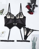Embroidered Flower Colorblock Bra Set Avidlove-Bra Sets - Tophatter Daily Deals