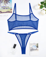 Mesh See-Through Camisole Bra Set Blue Avidlove-Bra Sets - Tophatter Daily Deals