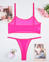 Mesh See-Through Camisole Bra Set Phosphor Avidlove-Bra Sets - Tophatter Daily Deals