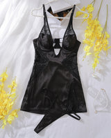 Slim Fit Hollow Strap Nightdress Black Avidlove-Dresses - Tophatter Daily Deals