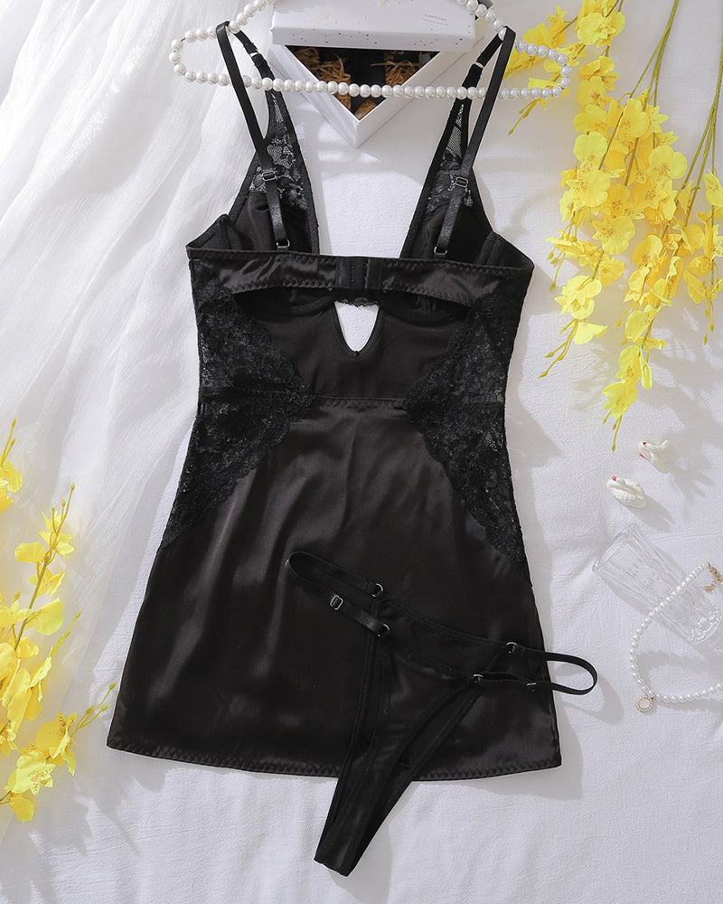 Slim Fit Hollow Strap Nightdress Avidlove-Dresses - Tophatter Daily Deals