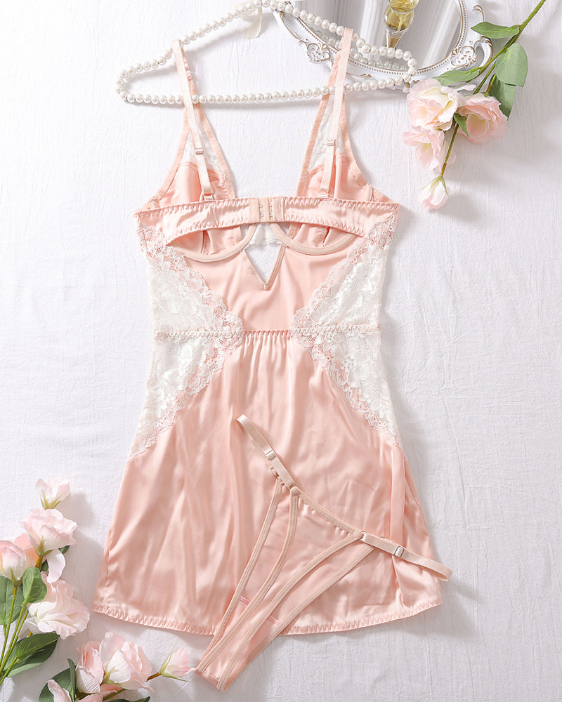 Slim Fit Hollow Strap Nightdress Avidlove-Dresses - Tophatter Daily Deals