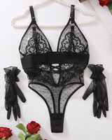 Polka Dot Mesh Lace Open Crotch Bodysuit Avidlove-Bodysuits - Tophatter Daily Deals