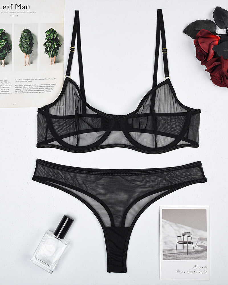 ⚡Flash Sale-Sheer Mesh Underwear Intimate Erotic Set Black Avidlove-Bra Sets - Tophatter Daily Deals
