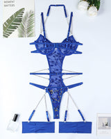 Lace Embroidered Chain Bodysuits Blue Avidlove-Bodysuits - Tophatter Daily Deals