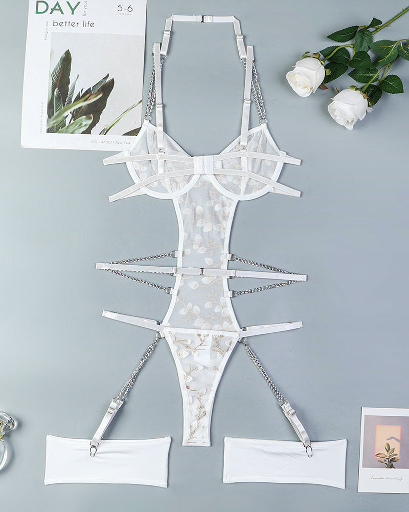 Lace Embroidered Chain Bodysuits Avidlove-Bodysuits - Tophatter Daily Deals