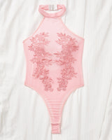 Mesh Sheer Floral Embroidered Bodysuit Avidlove-Bodysuits - Tophatter Daily Deals
