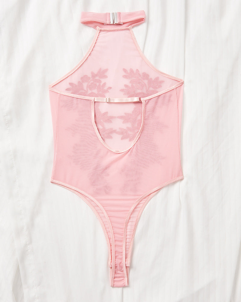 Mesh Sheer Floral Embroidered Bodysuit Avidlove-Bodysuits - Tophatter Daily Deals