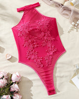Mesh Sheer Floral Embroidered Bodysuit Avidlove-Bodysuits - Tophatter Daily Deals