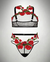 Plus Size Fishnet Embroidery Lingerie Set Avidlove-Plus Size-Bra Sets - Tophatter Daily Deals