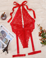 Deep V Neck Lace Halter Bodysuits Avidlove-Bodysuits - Tophatter Daily Deals