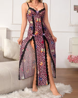Leopard Butterfly High Slit Nightgown Leopard Avidlove-Nightgown - Tophatter Daily Deals