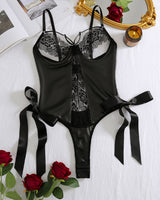 Faux Leather Lace-up Cutout Bodysuit Avidlove-Bodysuits - Tophatter Daily Deals