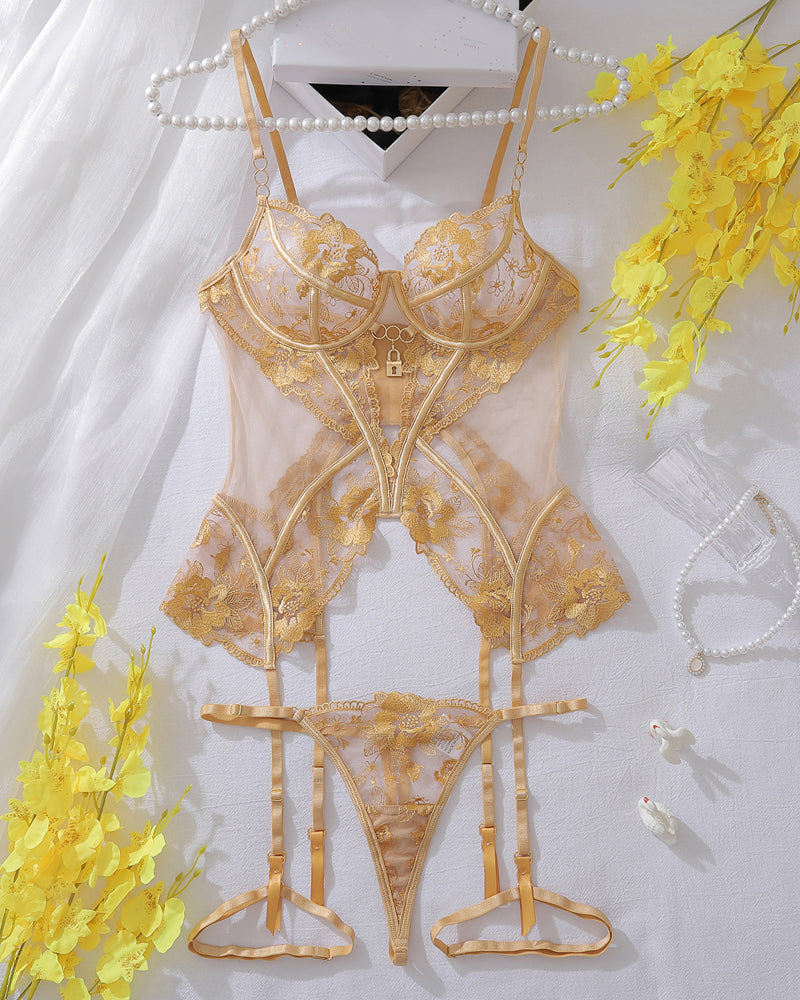 Cross Waist Corsets Lingerie Sets Yellow Avidlove-Corset - Tophatter Daily Deals