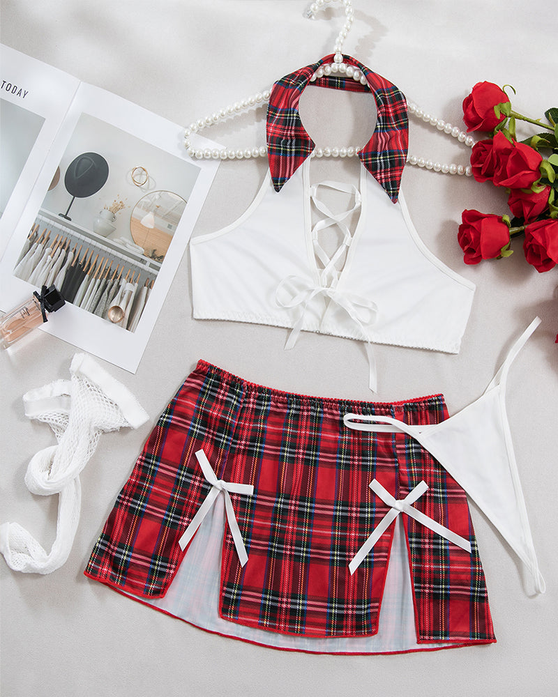 Costume Lingerie Sets with Stockings Black Red Avidlove-Skirt Set - Tophatter Daily Deals