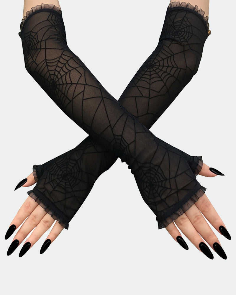Long Spider Web Lace Gloves Avidlove-Accessory - Tophatter Daily Deals