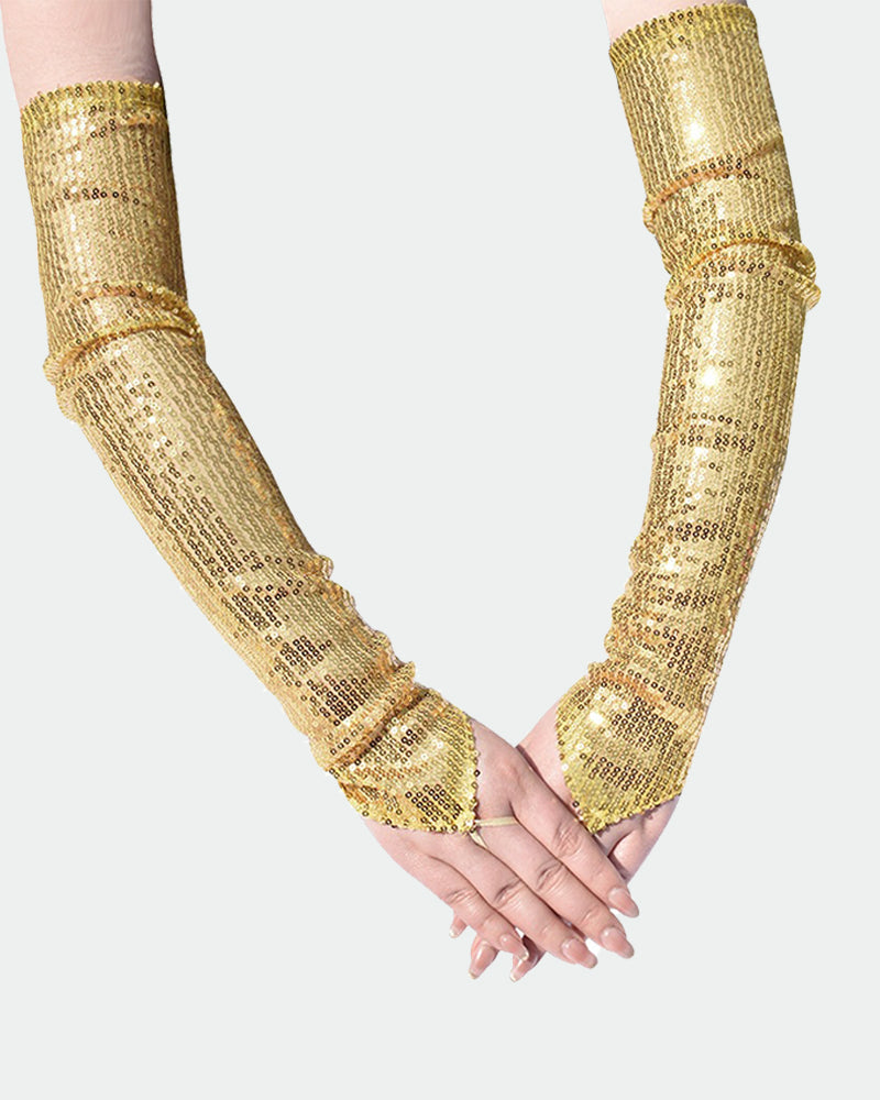 Sequin Fingerless Floral Gloves Avidlove-Accessory - Tophatter Daily Deals