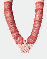 Sequin Fingerless Floral Gloves Red One Size Avidlove-Accessory - Tophatter Daily Deals