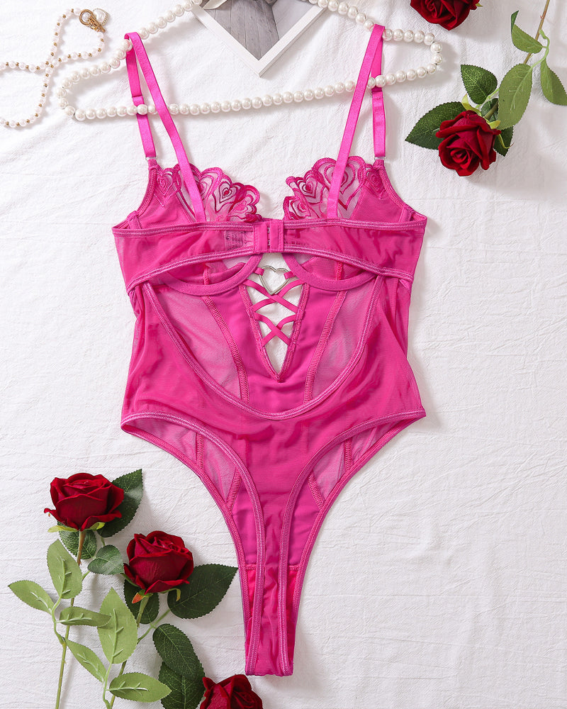 Push-Up Heart-Shaped Embroidery Bodysuit Avidlove-Bodysuits - Tophatter Daily Deals