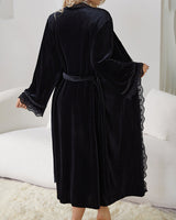 Velvet Set Slit Dress + Long Robe Avidlove-Nightgown - Tophatter Daily Deals