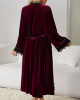 Velvet Set Slit Dress + Long Robe Avidlove-Nightgown - Tophatter Daily Deals