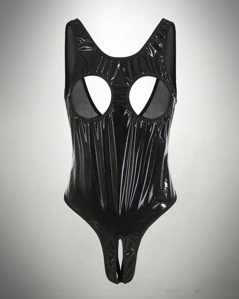 ⚡Flash Sale-PU Leather Crotchless Cupless Teddy Avidlove-Bodysuits - Tophatter Daily Deals